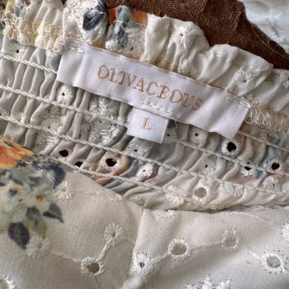 Olivaceous Cream Eyelet Floral Dress - Picture 2 of 3